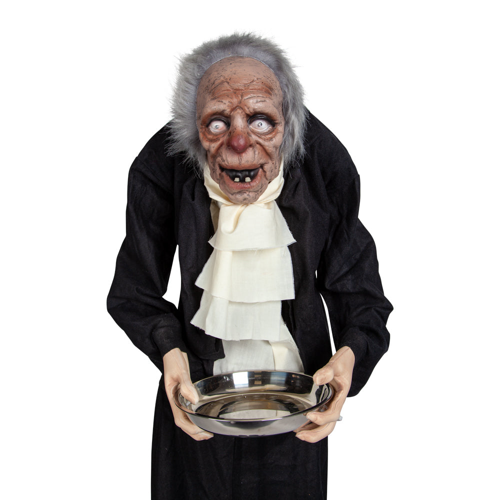 5ft Animated Creepy Old Butler Greeter - Animated Prop