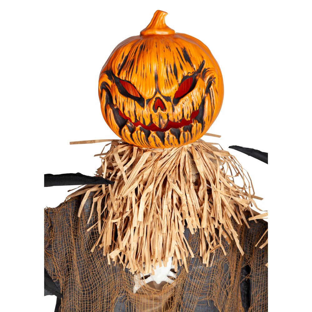 6ft Animated Evil Pumpkin Scarecrow - Animated Prop