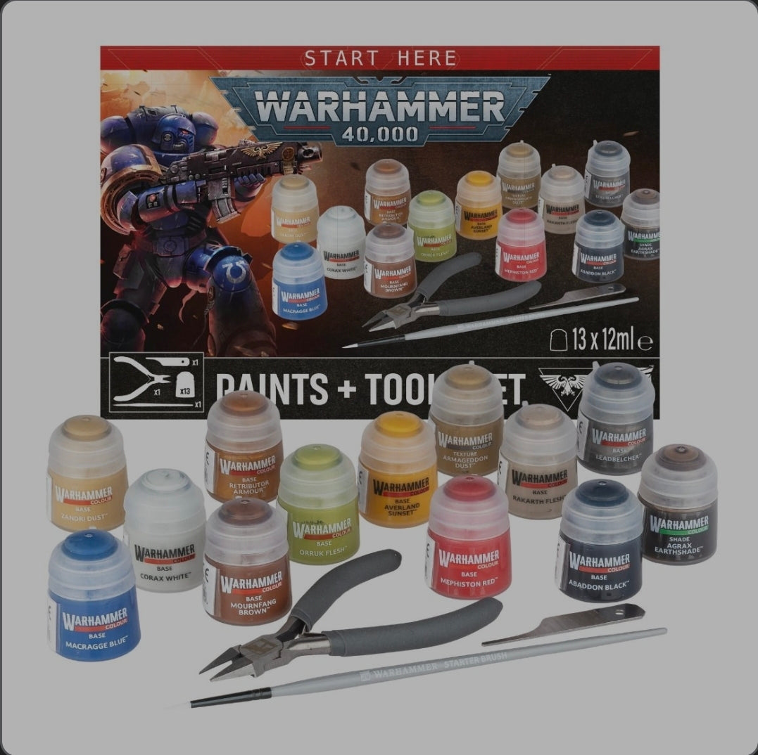 Warhammer 40k Paints +Tools Set