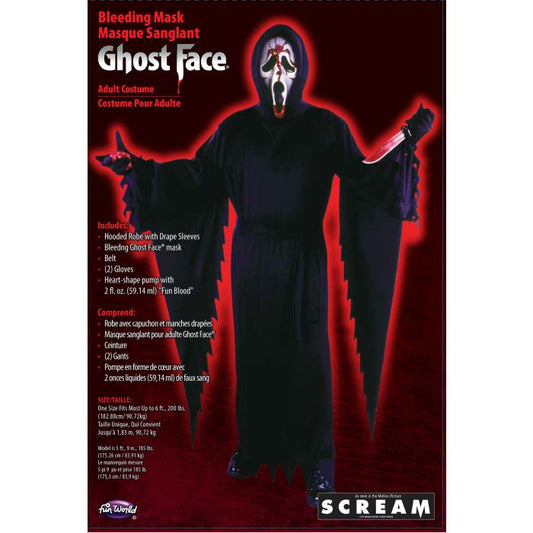 Ghost Face Adult Bleeding Costume