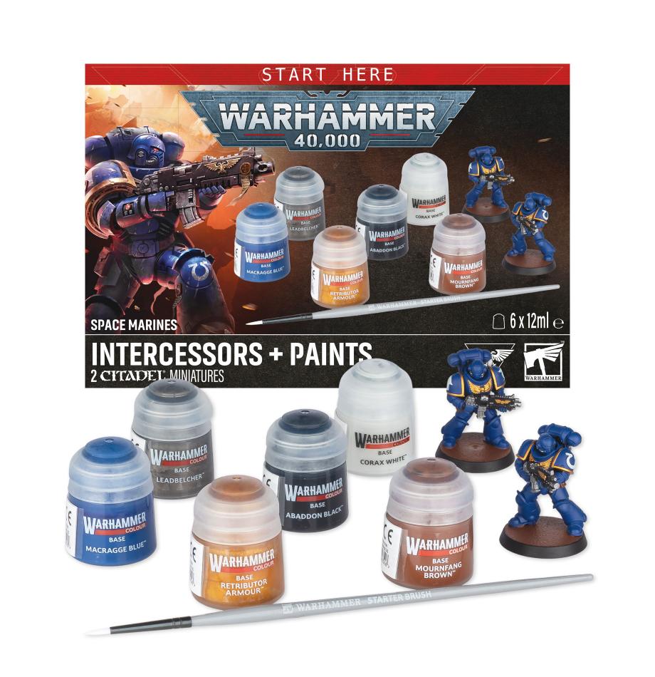 Warhammer 40,000: Space Marine Intercessors And Paints