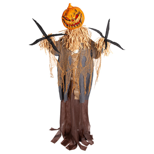 6ft Animated Evil Pumpkin Scarecrow - Animated Prop