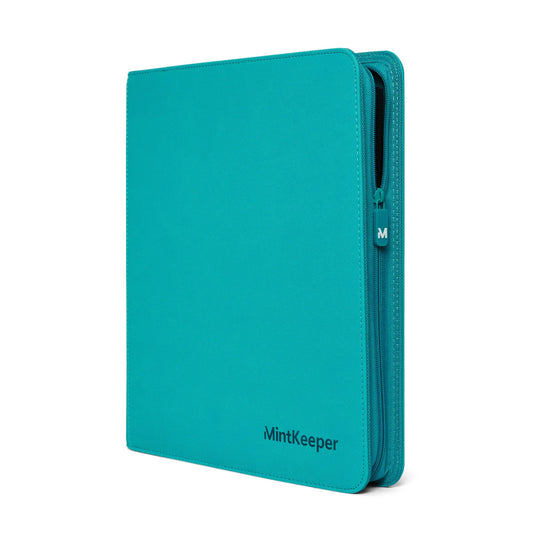 MintKeeper - Premium 12-Pocket Zip Card Binder - Aqua
