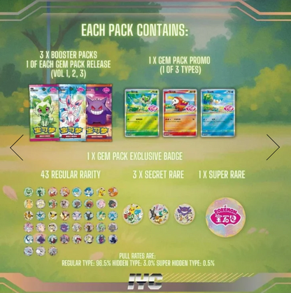 Gem Pack Badge Set (Vol 1 + 2 + 3) - Simplified Chinese Pokemon