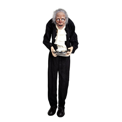 5ft Animated Creepy Old Butler Greeter - Animated Prop