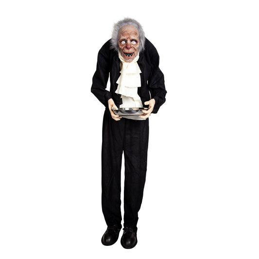 5ft Animated Creepy Old Butler Greeter - Animated Prop