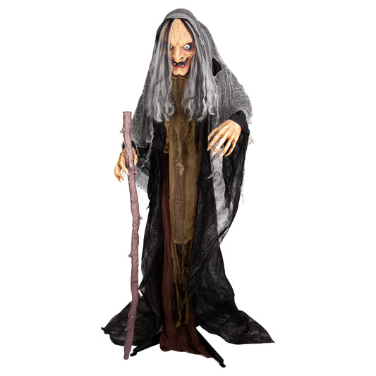 5ft Animated Old Hag Witch Animated Prop